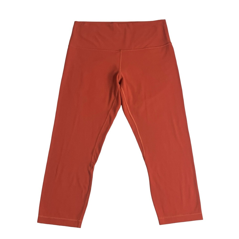 Lululemon Align Crop Leggings Womens 10 Rust Orange High Rise Yoga Pants 21"
